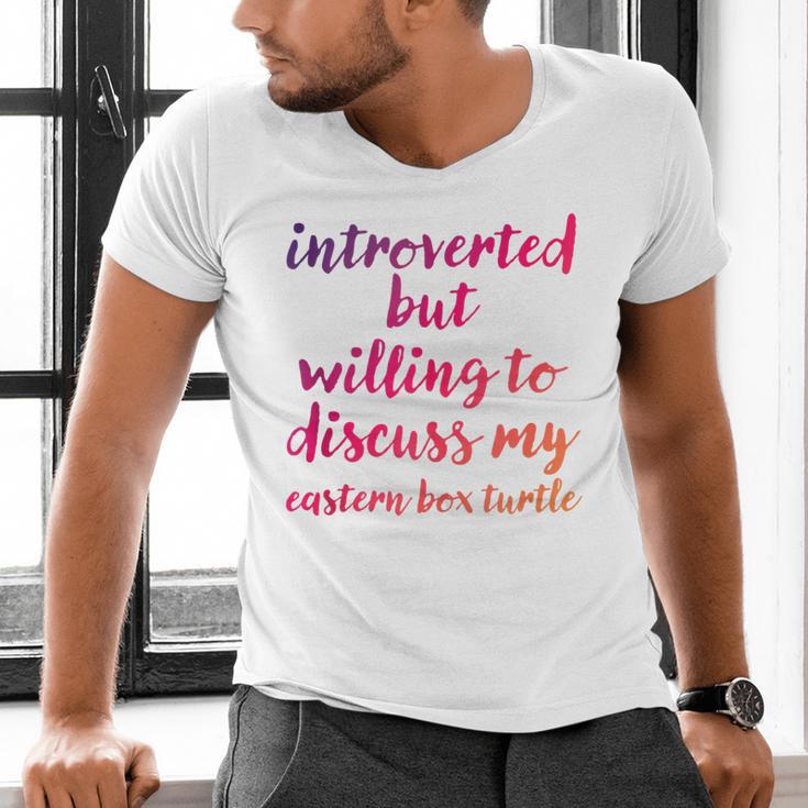 Introverted Willing To Discuss Eastern Box Turtle Introvert Men's V-Neck T-Shirt Introverted Willing To Discuss Eastern Box Turtle Introvert Men's V-Neck T-Shirt