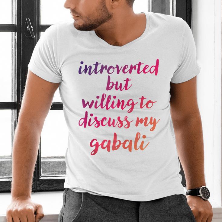 Introverted Willing To Discuss Gabali Introvert Men's V-Neck T-Shirt