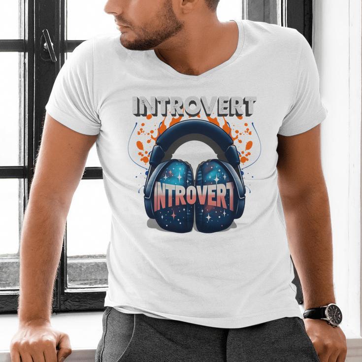Introvert's Best Friend Noise-Canceling Headphones Men's V-Neck T-Shirt