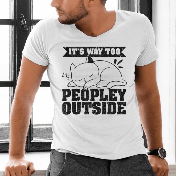 It's Way Too Peopley Outside Anti Social Introvert Men's V-Neck T-Shirt