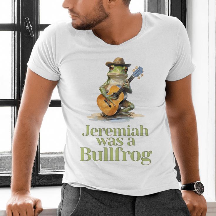 Jeremiah Was A Bullfrog A Classic Rock Nostalgia Trip Premium Tri-Blend Men's V-Neck T-Shirt