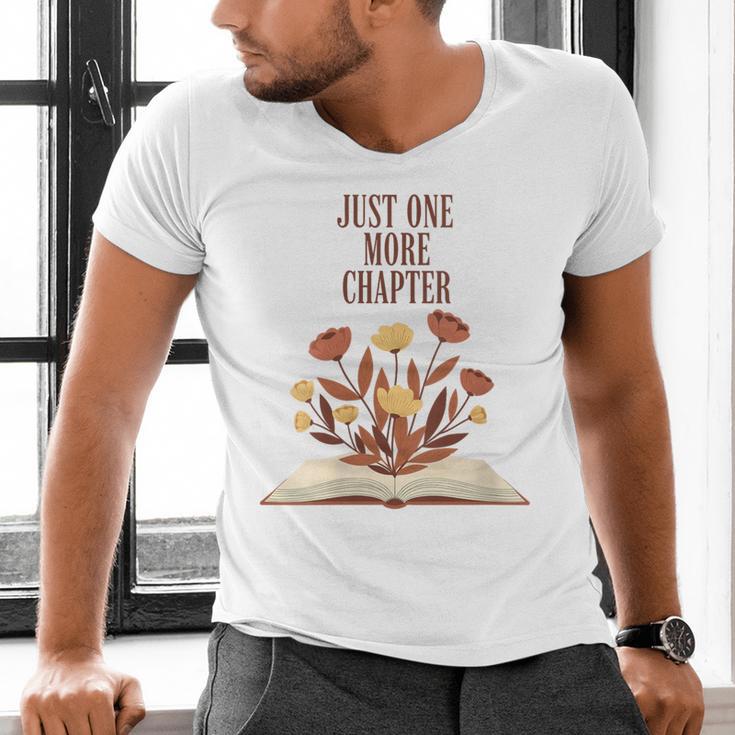 Just One More Chapter Book Lovers Floral Men's V-Neck T-Shirt
