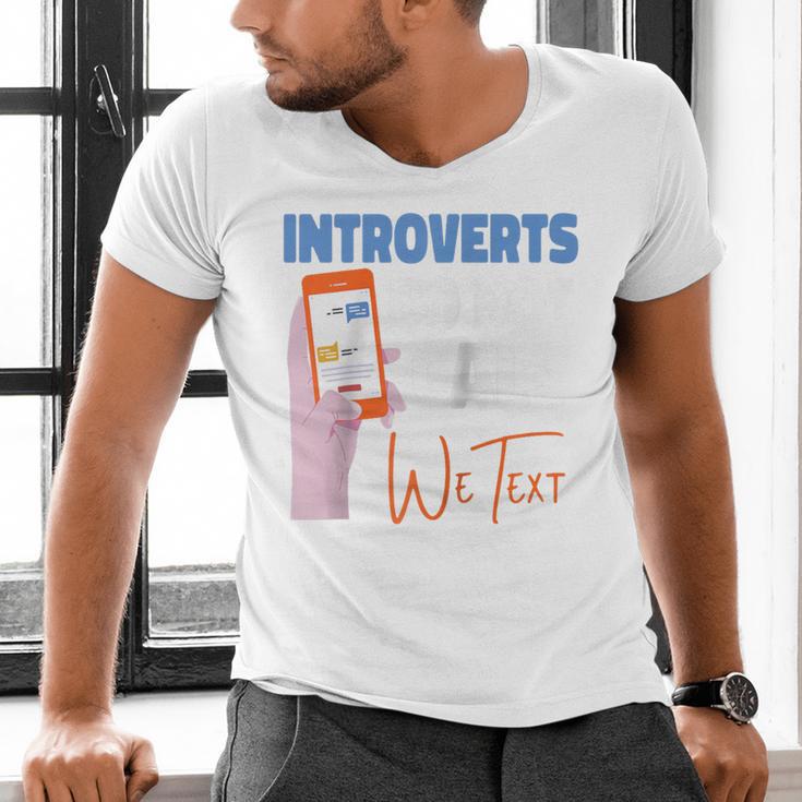 We Just Text Introvert For Quiet People Raglan Baseball Tee Men's V-Neck T-Shirt