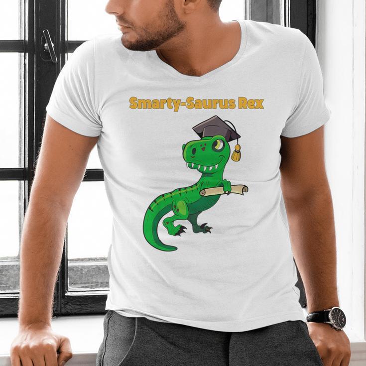 Kids Cute Graduation Dinosaur Smarty Saurus Kinder VPK Pre-k Grad Men's V-Neck T-Shirt