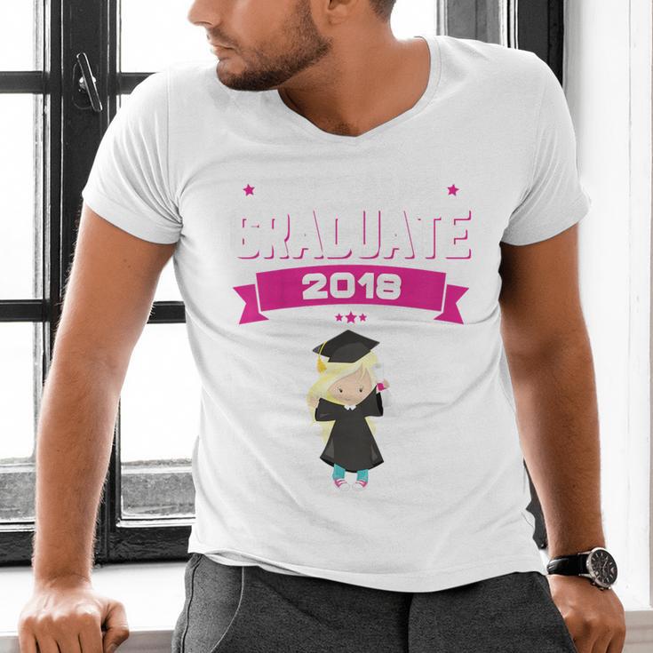 Kids Kindergarten Graduate 2018 Graduation Girls Men's V-Neck T-Shirt
