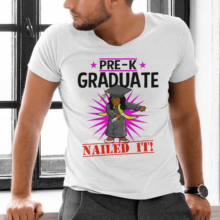 Kids Pre K Graduation Flossing Girl Nailed It Graduate Girls Men's V-Neck T-Shirt
