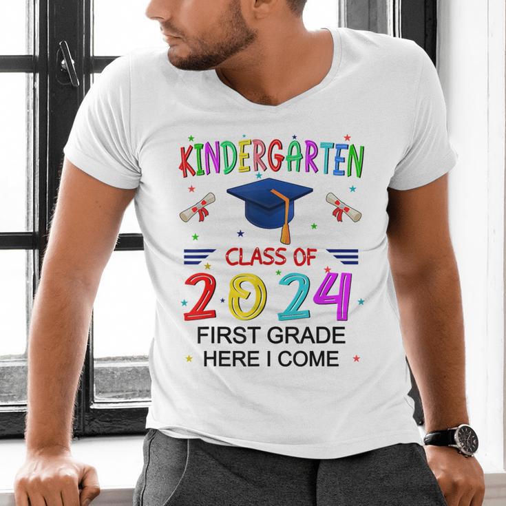 Kindergarten Graduation Class 2024 1st Grade Here I Come Men's V-Neck T-Shirt