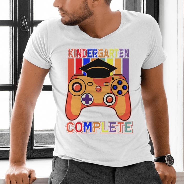 Kindergarten Graduation Level Complete Gamer Graduation Kids Men's V-Neck T-Shirt