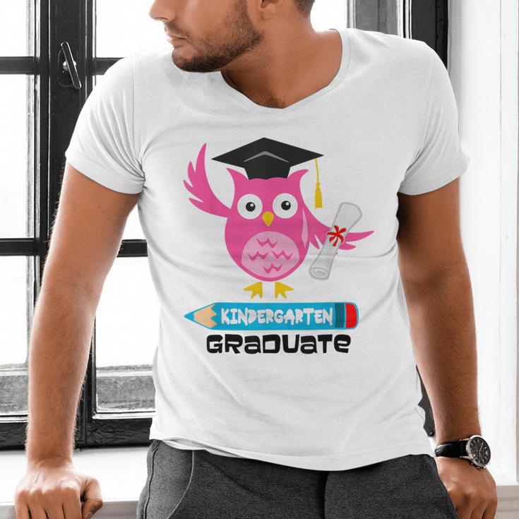 Kindergarten Graduation Tee Shirt Pink Owl T-Shir Men's V-Neck T-Shirt