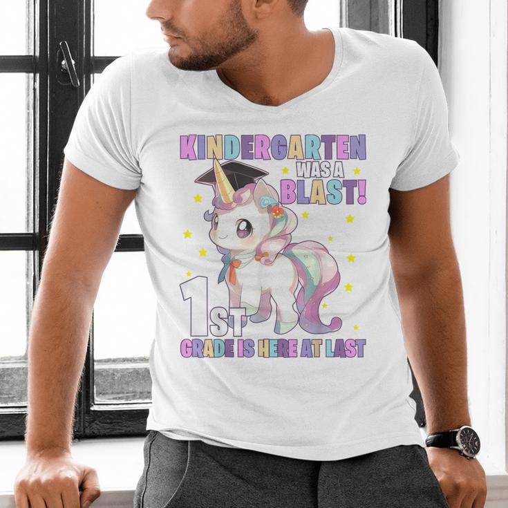 Kindergarten Graduation Unicorn Kindergarten Graduate Girls Men's V-Neck T-Shirt