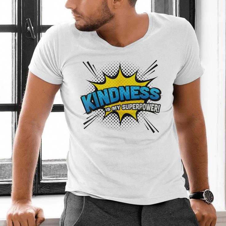 Kindness Is My Superpower Retro Comic Book T-Shirt Men's V-Neck T-Shirt