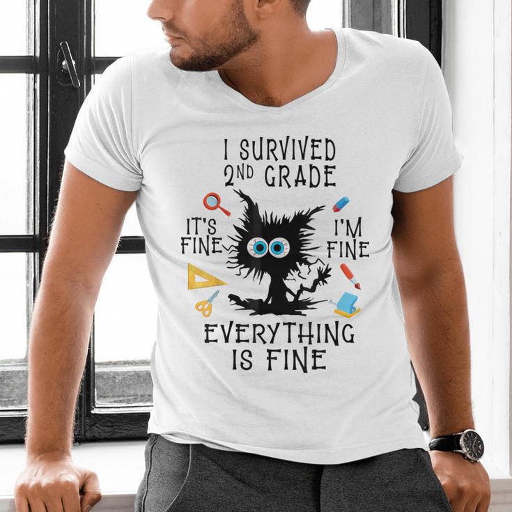Last Day Of School Student Graduation I Survived 2nd Grade Men's V-Neck T-Shirt