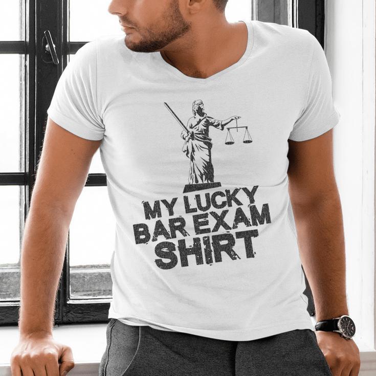 Law School Graduation My Lucky Bar Exam Shirt Lawyer Men's V-Neck T-Shirt