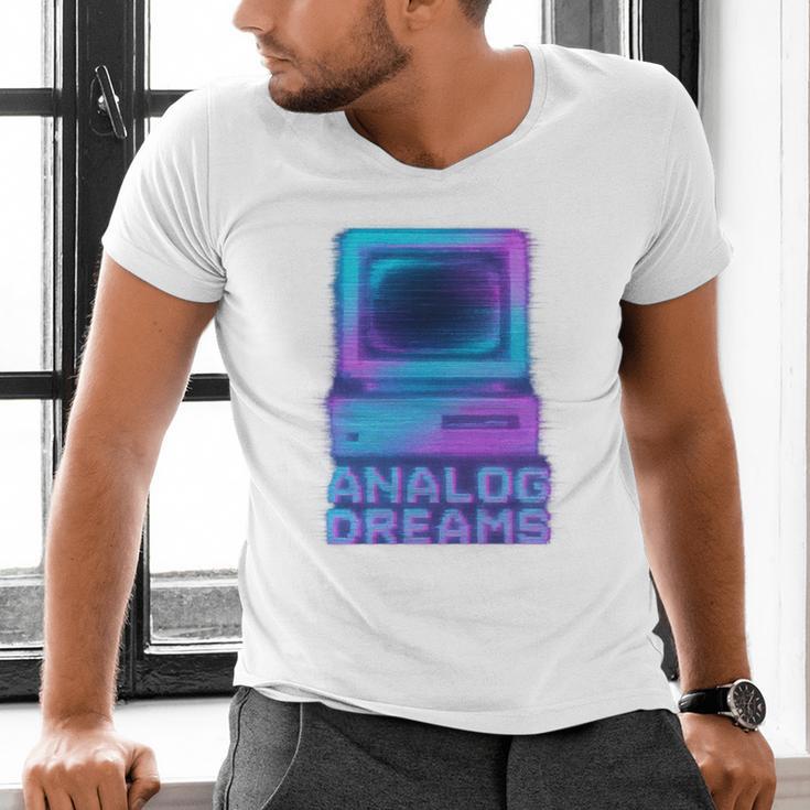 Lofi Reverie Analog Dreams Pixel 90s Desktop VHS Nostalgia Men's V-Neck T-Shirt