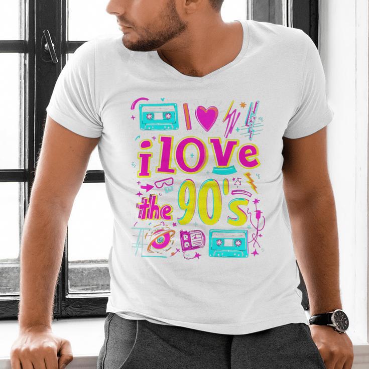 I Love The 90'S 90s Nostalgia Premium Tri-Blend Men's V-Neck T-Shirt I Love The 90'S 90s Nostalgia Premium Tri-Blend Men's V-Neck T-Shirt