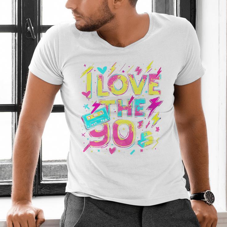 I Love The 90'S 90s Retro Nostalgia Premium Tri-Blend Men's V-Neck T-Shirt
