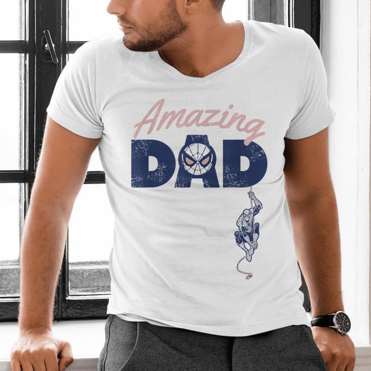 Marvel Spider-Man Father's Day Amazing Dad Retro Men's V-Neck T-Shirt