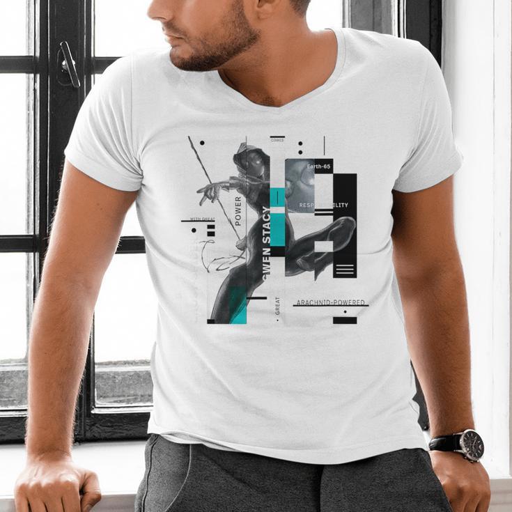 Marvel Spider-Man Gwen Stacy Responsibility Book Covers Men's V-Neck T-Shirt