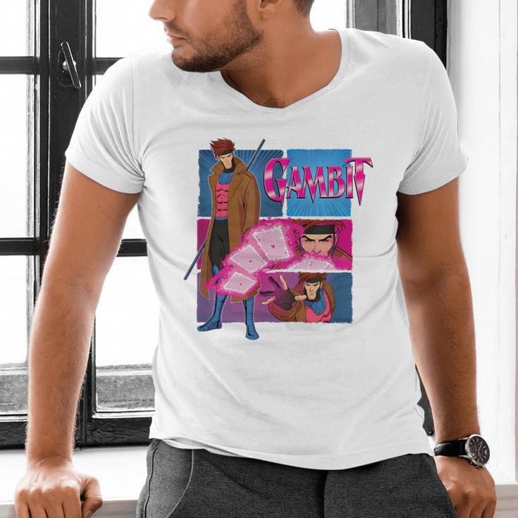 Marvel X-Men '97 Vintage Classic Gambit Comic Book Panels Men's V-Neck T-Shirt Marvel X-Men '97 Vintage Classic Gambit Comic Book Panels Men's V-Neck T-Shirt