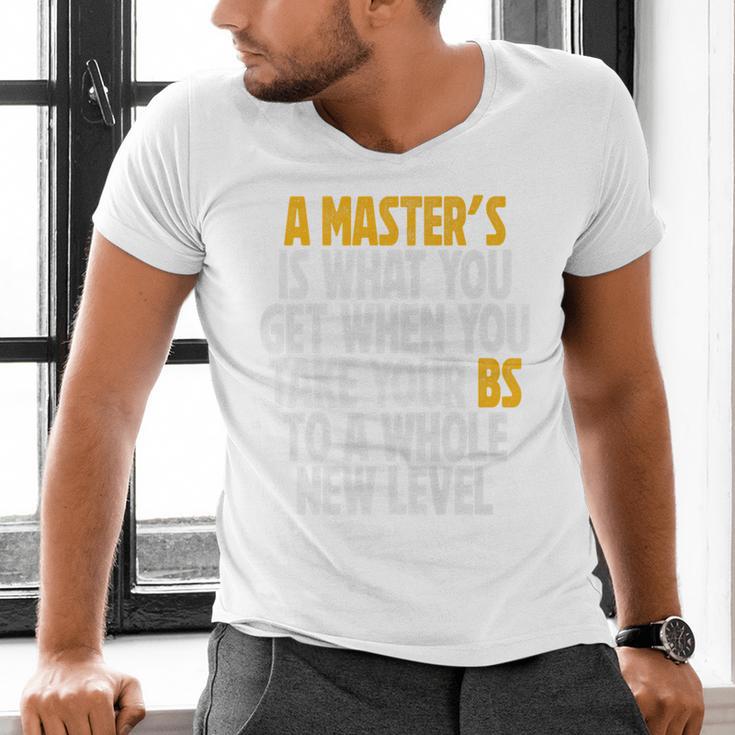 Master Degree When You Take Bs To New Level Graduation Premium Men's V-Neck T-Shirt