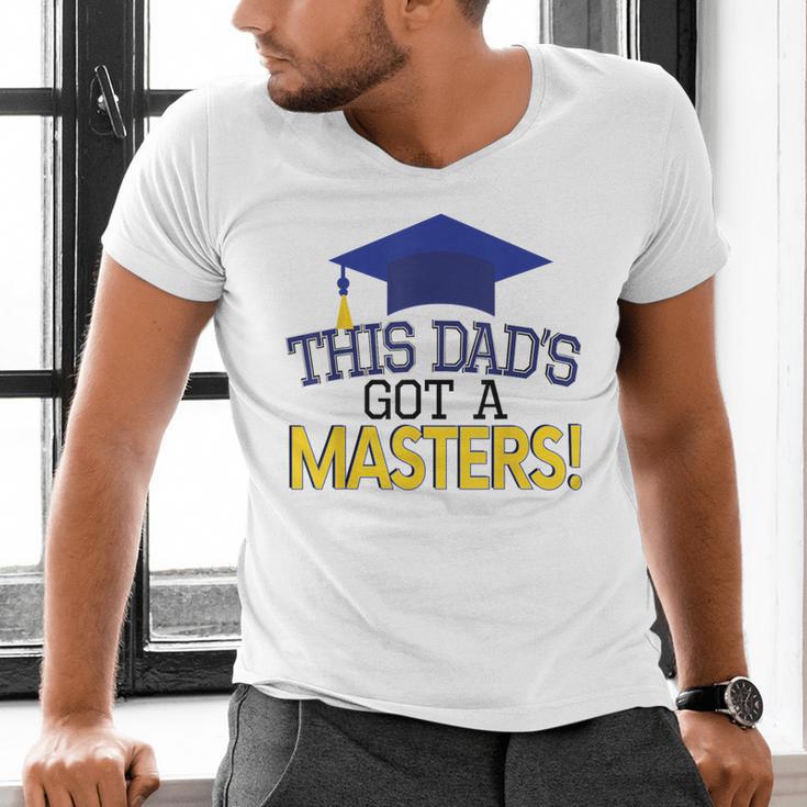 Masters Degree Proud Dad Graduation Shirt MBA Social Work Men's V-Neck T-Shirt