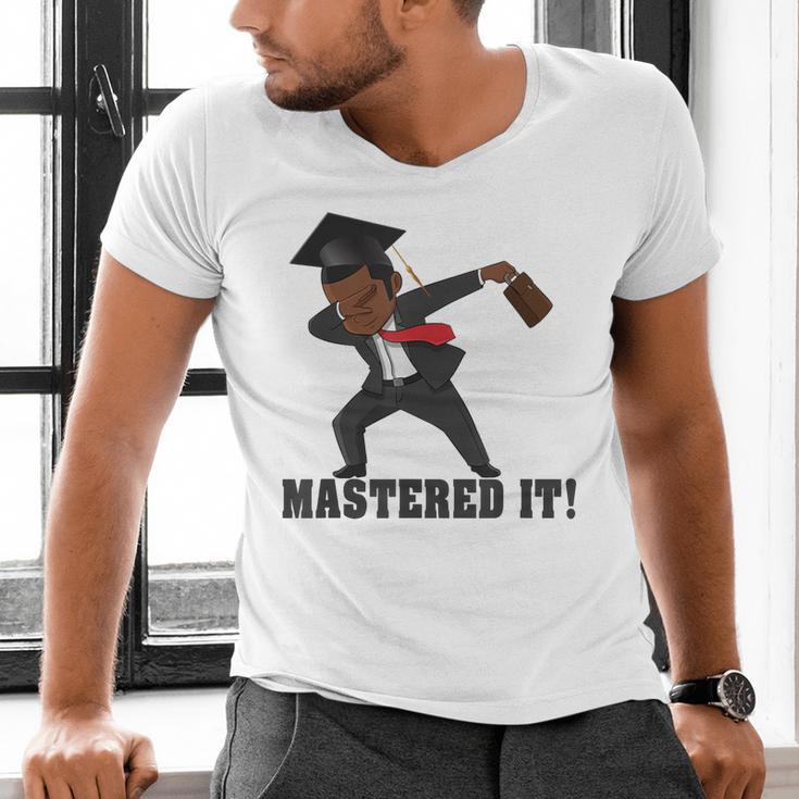 Masters Graduation Mastered It Dabbing Man Tee Men's V-Neck T-Shirt