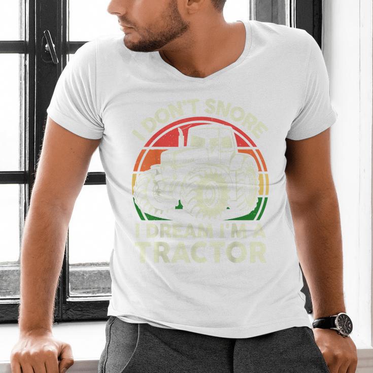 Men I Don't Snore I Dream I'm Tractor Farmer Dad Men's V-Neck T-Shirt