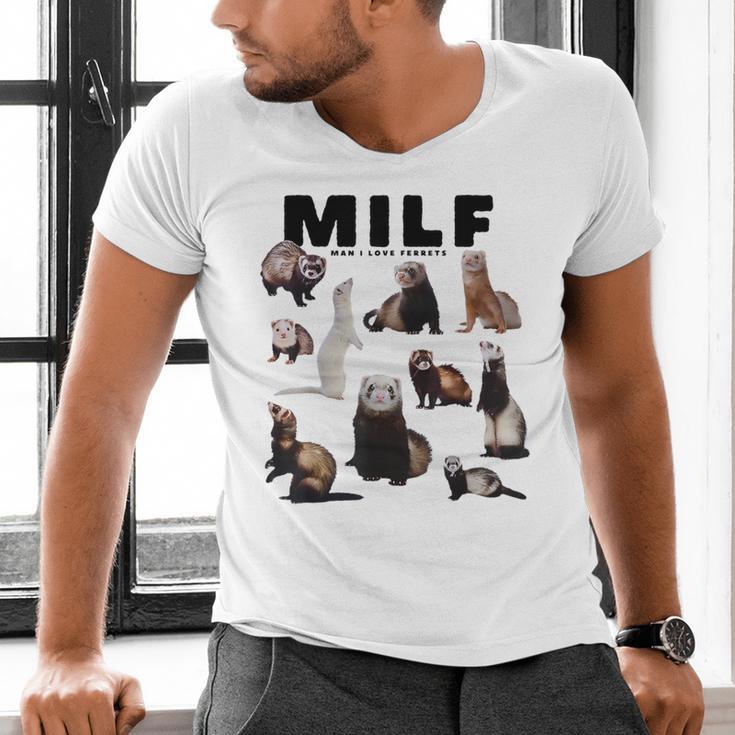 MILF Man I Love Ferrets Ferret Mom Dad Ferret Owner Men's V-Neck T-Shirt MILF Man I Love Ferrets Ferret Mom Dad Ferret Owner Men's V-Neck T-Shirt