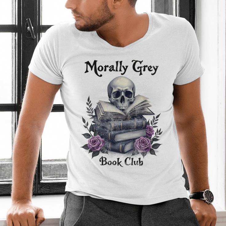 Morally Grey Book Club Gothic Vintage Style Men's V-Neck T-Shirt Morally Grey Book Club Gothic Vintage Style Men's V-Neck T-Shirt