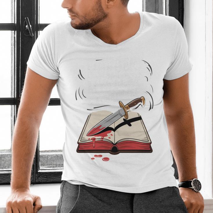 Murder Mystery And a Cup Of Tea Book Humor Men's V-Neck T-Shirt