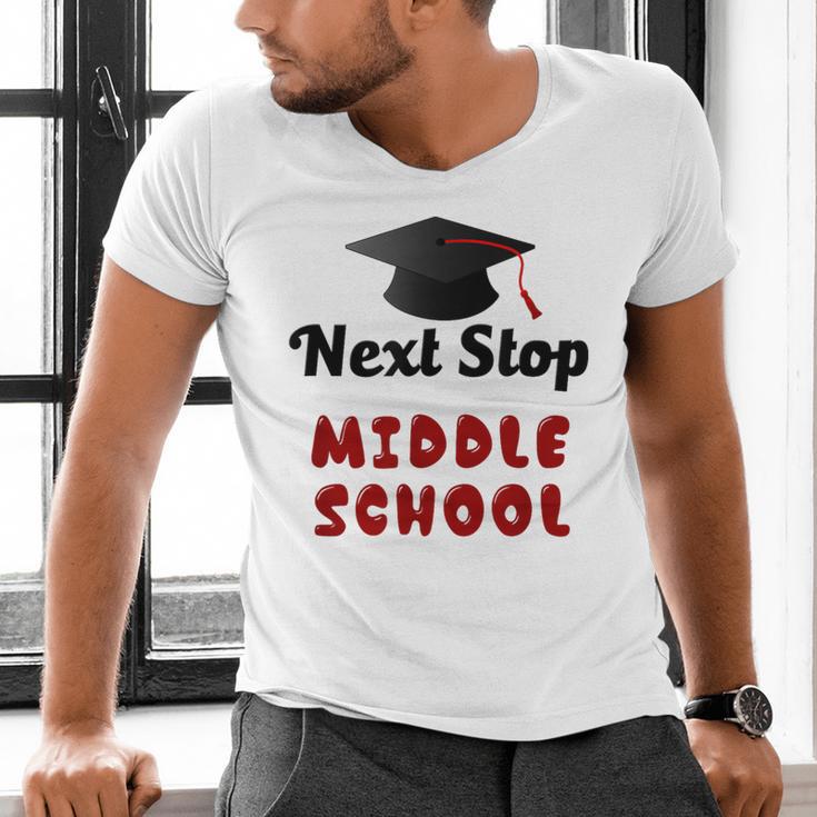 Next Stop Middle School Graduation Men's V-Neck T-Shirt