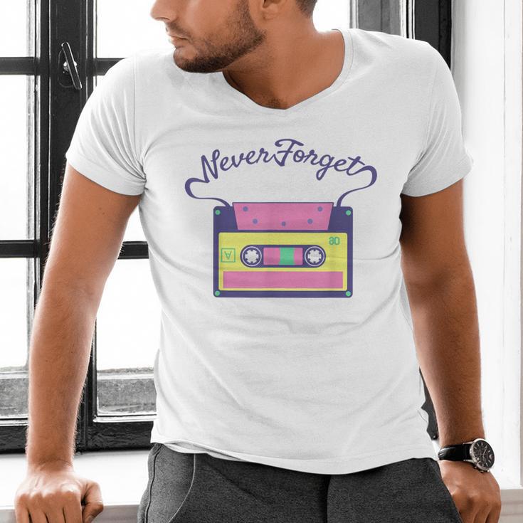 Nostalgia 1980s 80s 90s Costume Party Never Forget Men's V-Neck T-Shirt