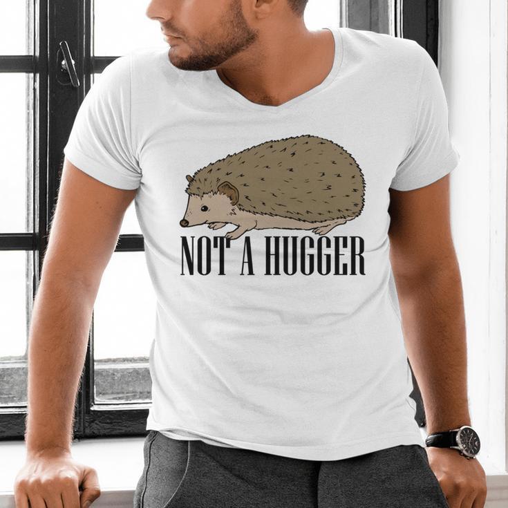 Not A Hugger Hedgehog Introvert Sarcasm Antisocial Men's V-Neck T-Shirt