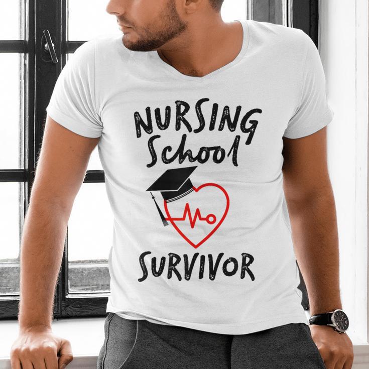 Nursing School Survivor Women Graduation RN Gift Shirt Men's V-Neck T-Shirt