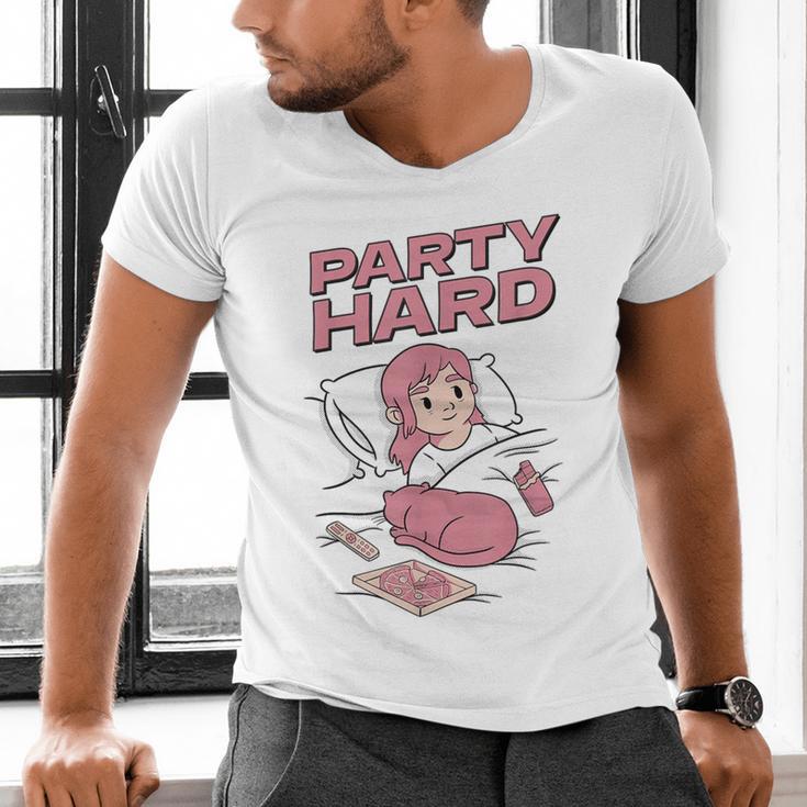Party Hard Comfortable Stay At Home Introvert Men's V-Neck T-Shirt Party Hard Comfortable Stay At Home Introvert Men's V-Neck T-Shirt