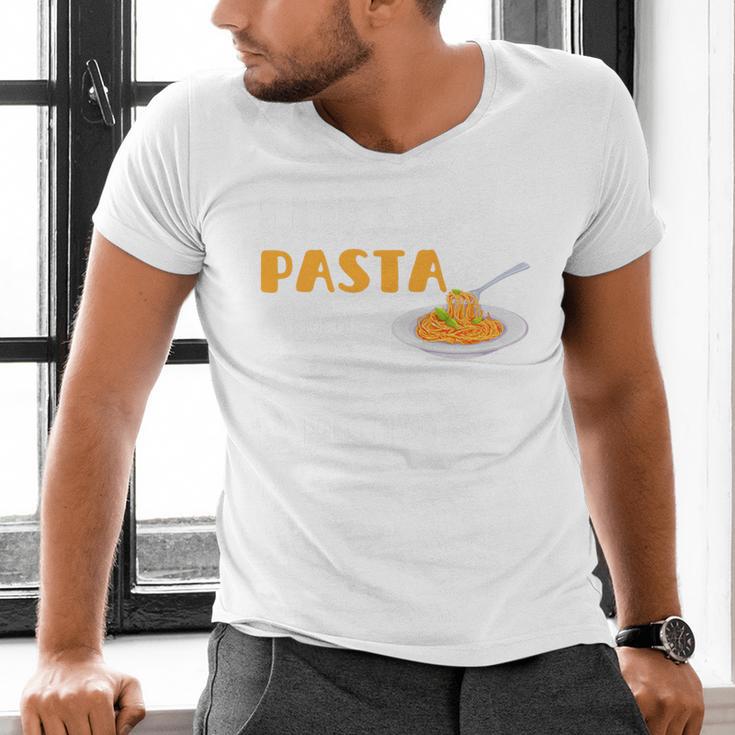 I Like Pasta And Maybe 3 People Introvert Foodie Premium Men's V-Neck T-Shirt