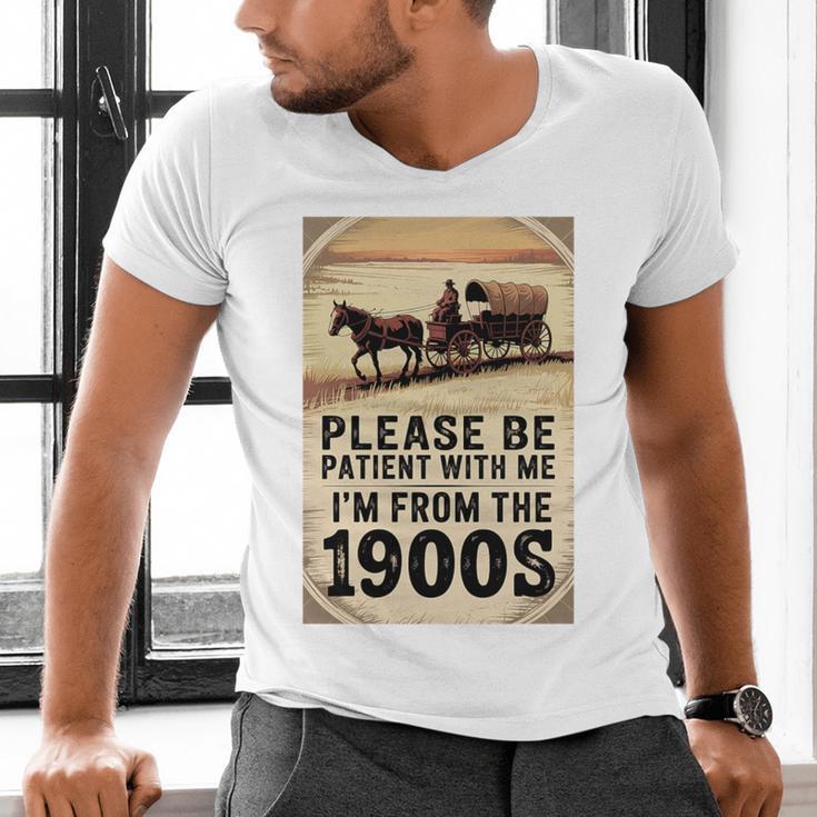 Be Patient With Me I'm From The 1900s Birthday Retirement Premium Tri-Blend Men's V-Neck T-Shirt Be Patient With Me I'm From The 1900s Birthday Retirement Premium Tri-Blend Men's V-Neck T-Shirt