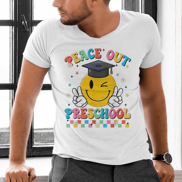 Peace Out Preschool Graduation Last Day Teachers Boys Girls Men's V-Neck T-Shirt