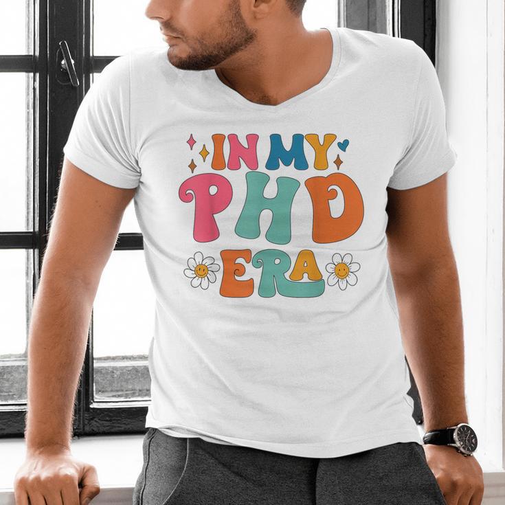 In My Phd Era Groovy Phd Graduation Future Doctor Men's V-Neck T-Shirt