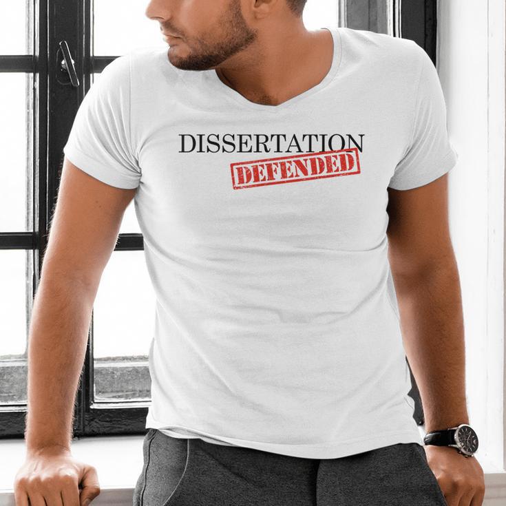 PhD Thesis Defense Graphic Doctoral Graduation Men's V-Neck T-Shirt