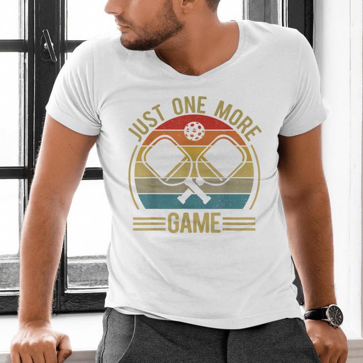 Pickleball-Shirt Just One More Game Dad Mom Women Men Men's V-Neck T-Shirt Pickleball-Shirt Just One More Game Dad Mom Women Men Men's V-Neck T-Shirt