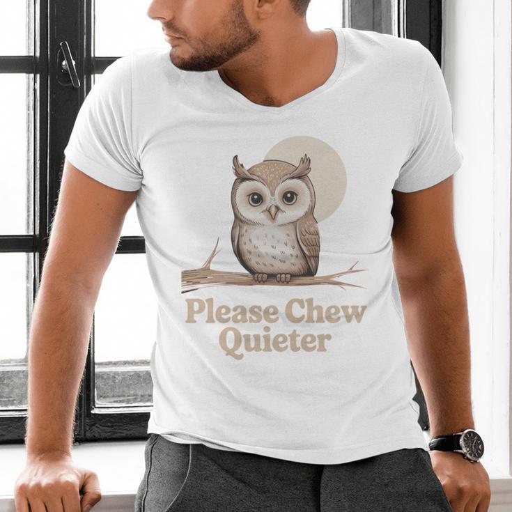 Please Chew Quieter Introvert Christmas Bird Lover Men's V-Neck T-Shirt Please Chew Quieter Introvert Christmas Bird Lover Men's V-Neck T-Shirt