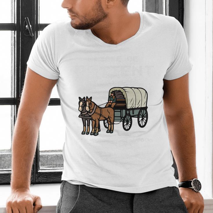 Please Be Patient I'm From The 1900s Amish Wagon & Vintage Premium Men's V-Neck T-Shirt