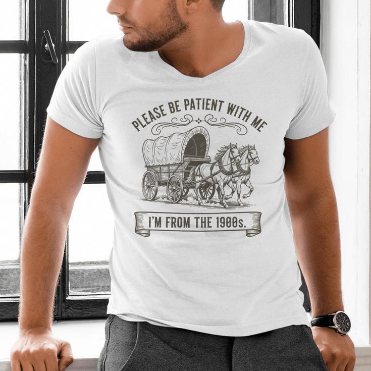 Please Be Patient With Me I'm From The 1900s Boomer Men's V-Neck T-Shirt Please Be Patient With Me I'm From The 1900s Boomer Men's V-Neck T-Shirt