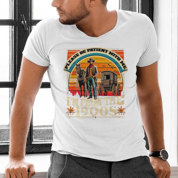Please Be Patient With Me I'm From The 1900s Cowboy Premium Men's V-Neck T-Shirt