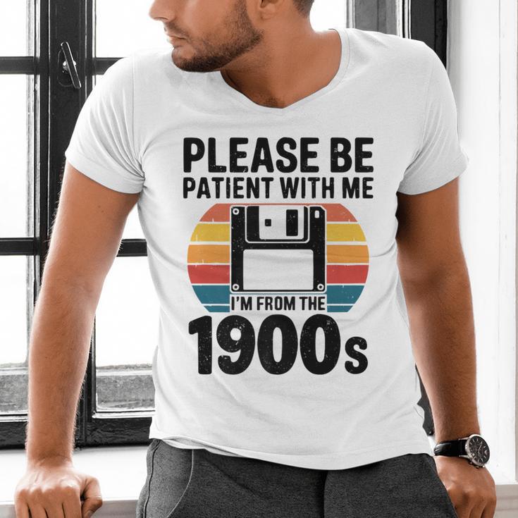 Please Be Patient With Me I'm From The 1900s Floppy Disk Premium Men's V-Neck T-Shirt Please Be Patient With Me I'm From The 1900s Floppy Disk Premium Men's V-Neck T-Shirt