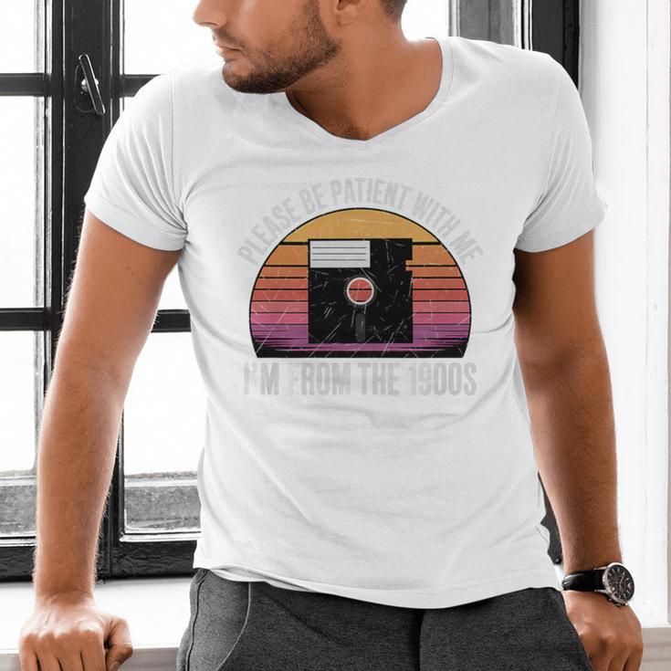 Please Be Patient With Me I'm From The 1900s PC Floppy Disk Premium Tri-Blend Men's V-Neck T-Shirt