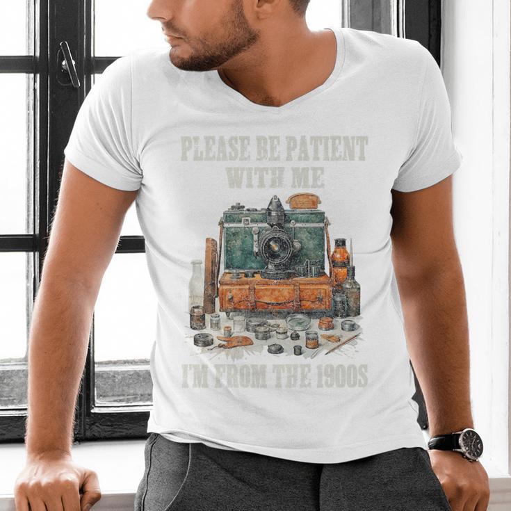 Please Be Patient With Me I'm From The 1900s Photographer Premium Men's V-Neck T-Shirt Please Be Patient With Me I'm From The 1900s Photographer Premium Men's V-Neck T-Shirt