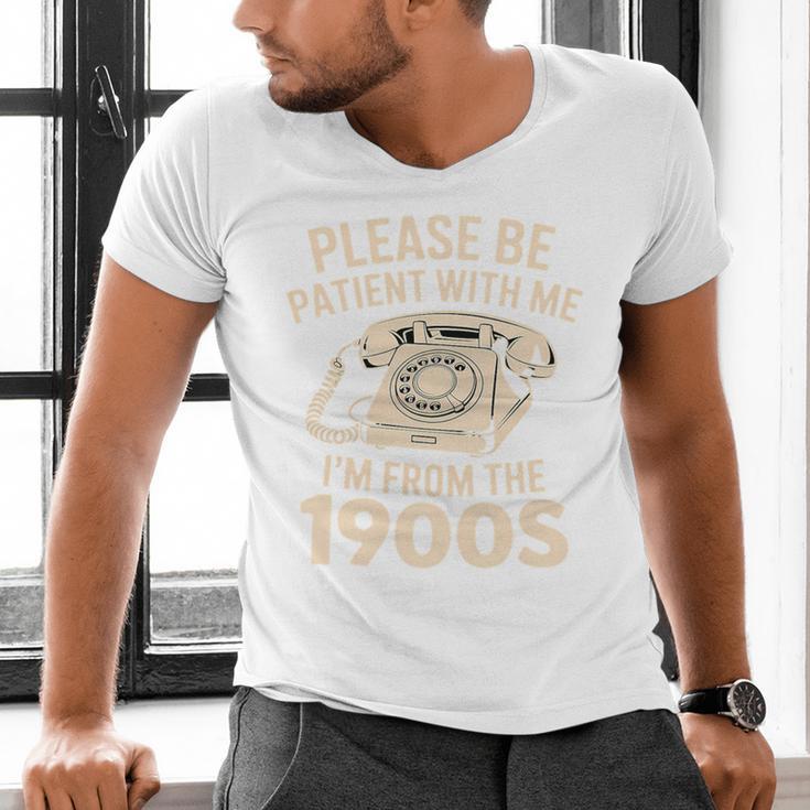 Please Be Patient With Me I'm From The 1900s Retro Humor Premium Tri-Blend Men's V-Neck T-Shirt