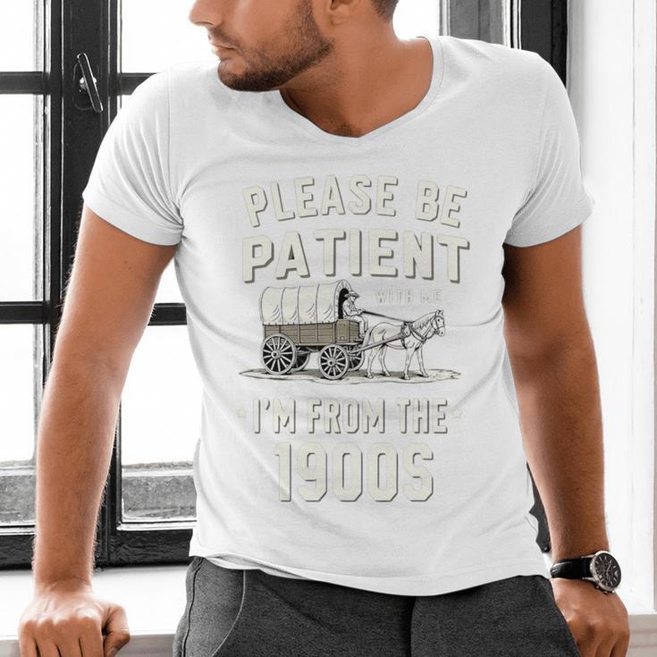 Please Be Patient I'm From The 1900s Retro Premium Tri-Blend Men's V-Neck T-Shirt